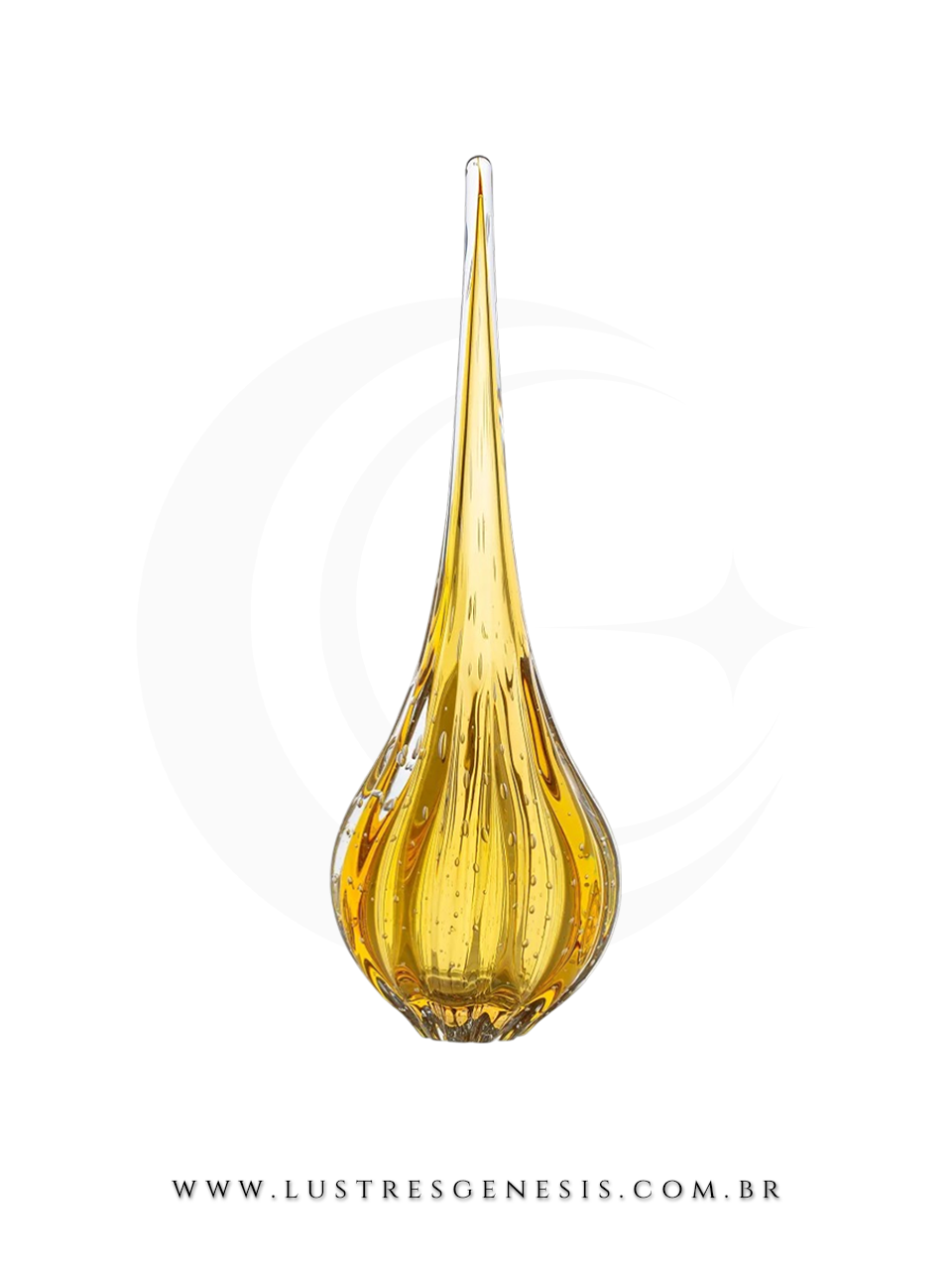 Abajur de Mesa Murano Gota Âmbar Base Madeira Estilo Sofisticado Luminaria para Quarto Sala de Estar Cabeceira